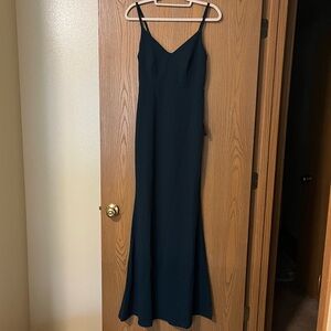 NWT Lulu’s Moments Of Bliss Forest Green Backless Mermaid Maxi Dress